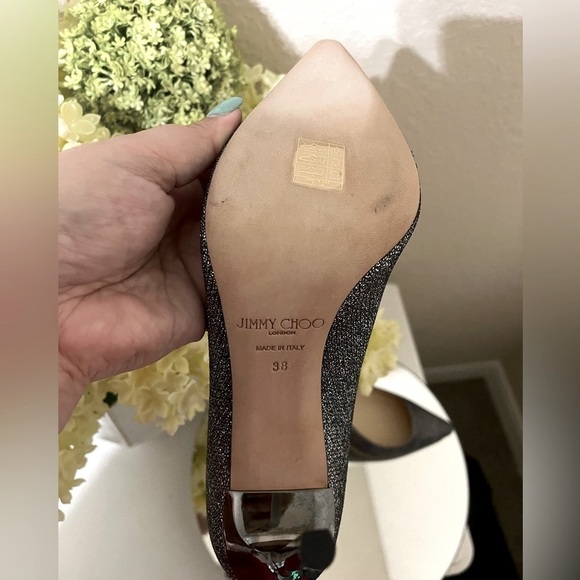 Jimmy Choo Metallic Silver Semi-Pointed Toe Stiletto Heels - Picture 15 of 16